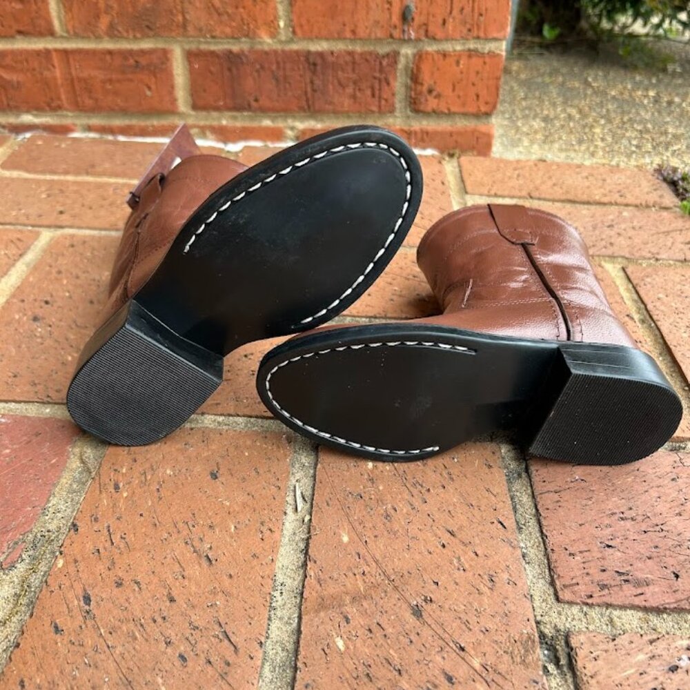 Old West Kids R Toe Brown Roper Boot - Picture 4 of 4